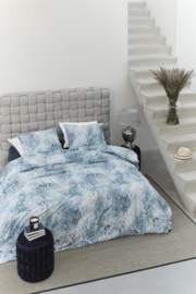 Riviera Maison dekbedovertrek Calm Coral - 135 x 200 cm - Blue 257798#