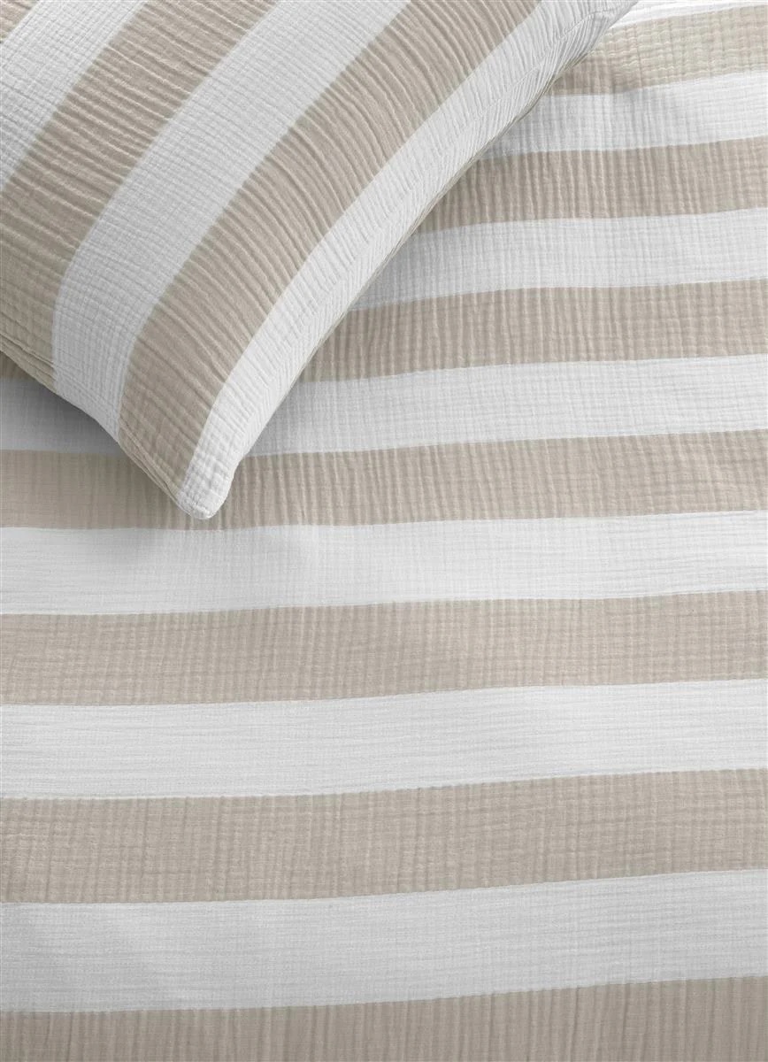 Riviera Maison dekbedovertrek Striped - 240 x 200/220 cm - Sand 330254