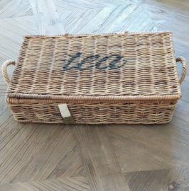 Rustic rattan theedoos Riviera Maison