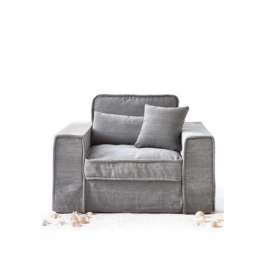 Metropolis Love Seat, washed cotton Grey 3659002