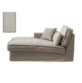 Metropolis Chaise Longue Left, washed cotton, ash grey 3723007