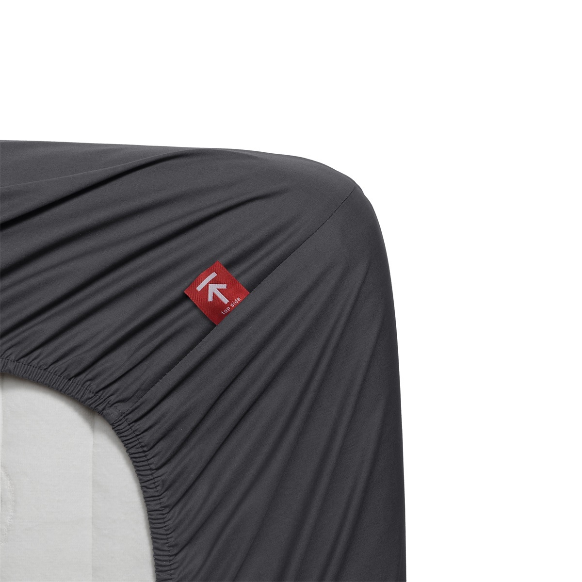 Beddinghouse Percale Splittopper Fitted Sheet - 180 x 210 cm - Anthracite 139749