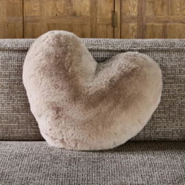 Heather Alba Heart Faux Fur Box Pillow riviera maison 584520