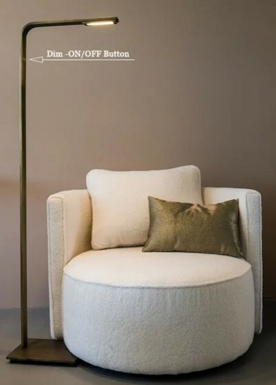 Piana vloerlamp + touch dimmer Donker messing