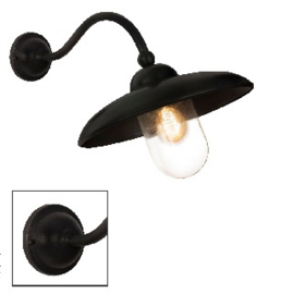 Lucco Buiten/wandlamp donkerbruin zwart finish