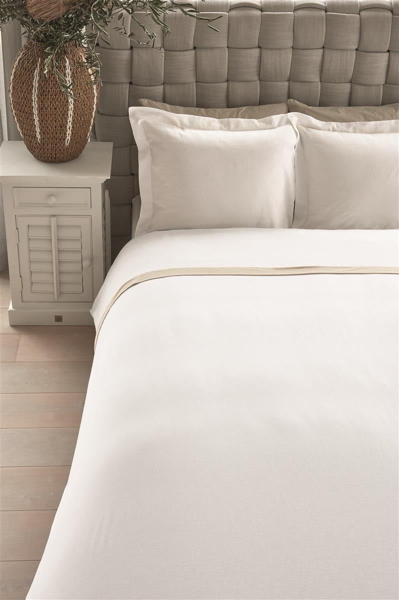a1/ Riviera Maison dekbedovertrek Ease - 140 x 200/220 cm - White 321717