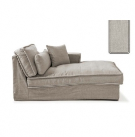 Metropolis Chaise Longue Right, washed cotton, ash grey 3722007