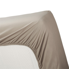 Ambiante Cotton Uni Topper Fitted Sheet - 90 x 200 cm - Taupe 182006