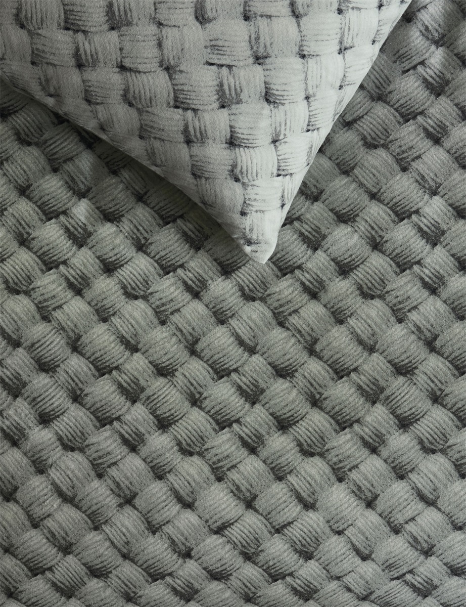 a1/ Riviera Maison dekbedovertrek Woven Wool - 240 x 200/220 cm + 2x 60 x 70 cm - Green 333136