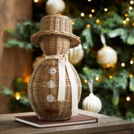 Rattan Decoratie Snowman L riviera maison 570240 (40 cm) (half oktober leverbaar)