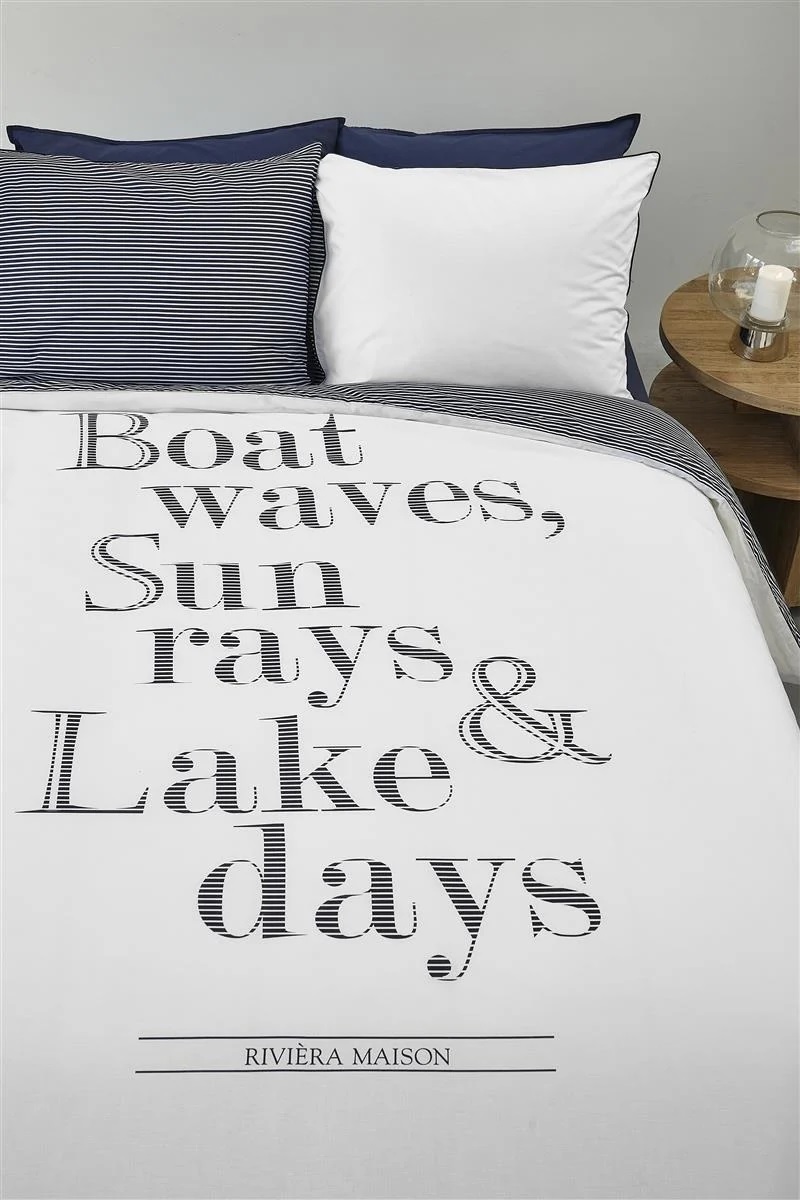 Riviera Maison dekbedovertrek Lake Days - 155 x 220 cm - Navy 329868