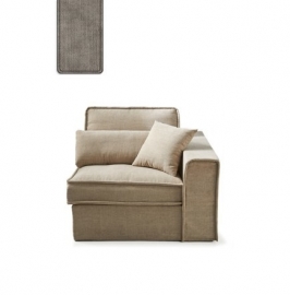 Metropolis Corner Arm Right, washed cotton, stone 3719003