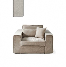 Metropolis Love Seat, washed cotton, ash grey Riviera Maison 3659007