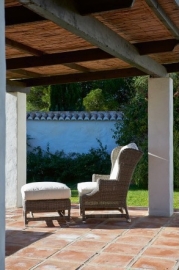 Rustic Outdoor Rattan Nicolas Footstool Riviera Maison