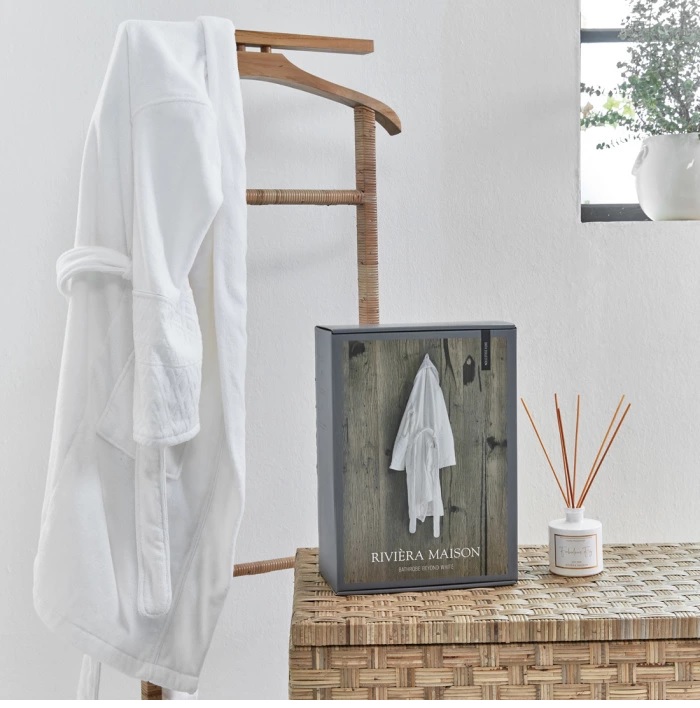 Riviera Maison badjas Beyond Bathrobe - badjas - White 229252