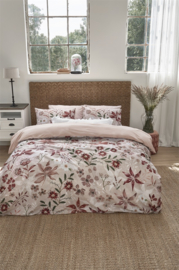 DE Riviera Maison dekbedovertrek Floral Flowers - 155 x 220 cm - Red 257780 @!