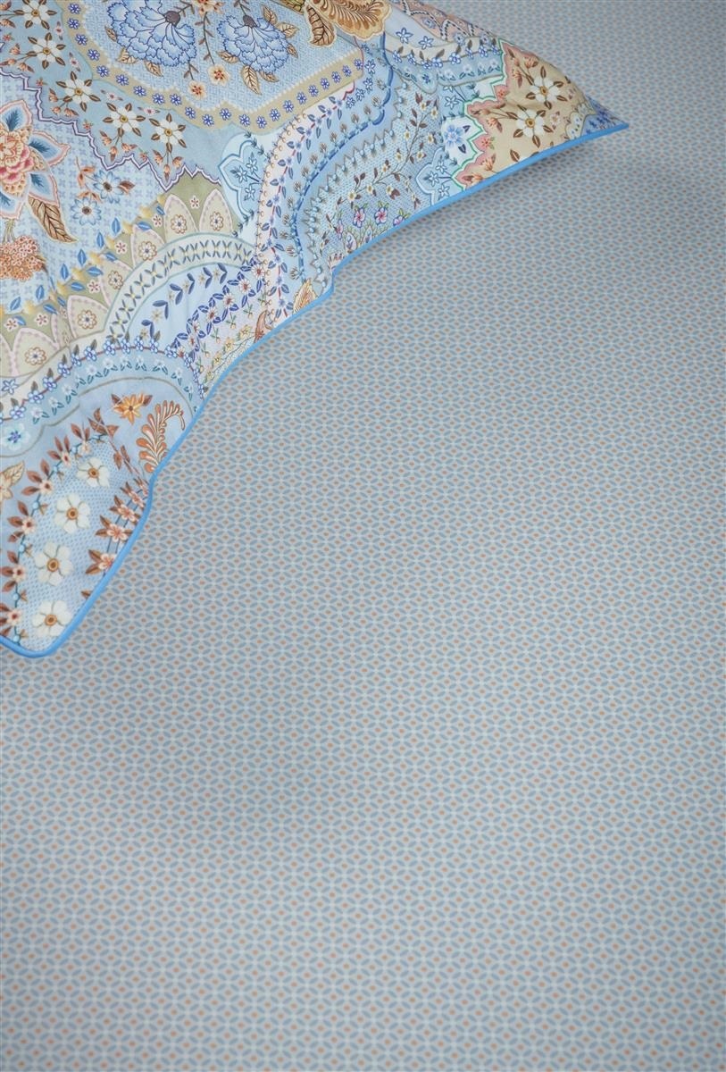 Pip Studio Cross Stitch Fitted Sheet - 100 x 200 cm - Grey Blue 329704