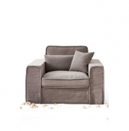 Metropolis Love Seat, washed cottton, Stone 3659003