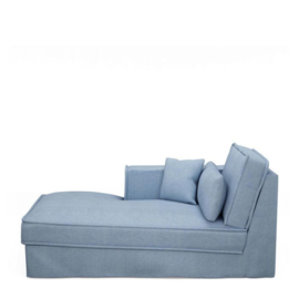 Metropolis Chaise Longue Left, washed cotton, ice blue 3723009