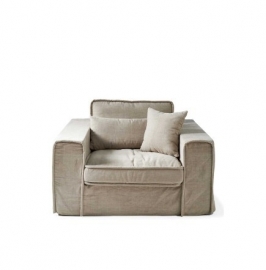 Metropolis Love Seat, washed cotton Natural 3659001