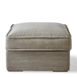 Metropolis Footstool 80x80 cm, washed cotton, stone Riviera Maison 3724003