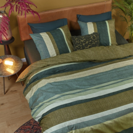 278585 DE Beddinghouse Jorren Dekbedovertrek – Groen – 135x200 cm – Katoen