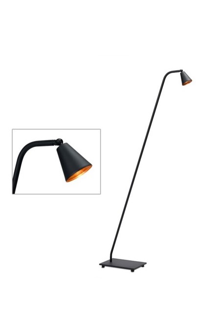Stays Matt Zwart Metalen vloerlamp Frezoli