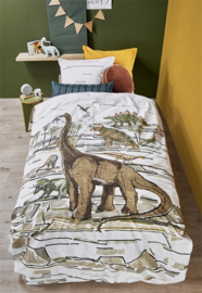 Beddinghouse dekbedovertrek Kids Dinosaurs - 140 x 200/220 cm - Natural 248579&