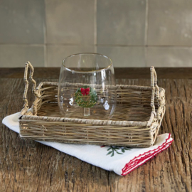 Rustic Rattan Christmas Tree Mini Tray 599400