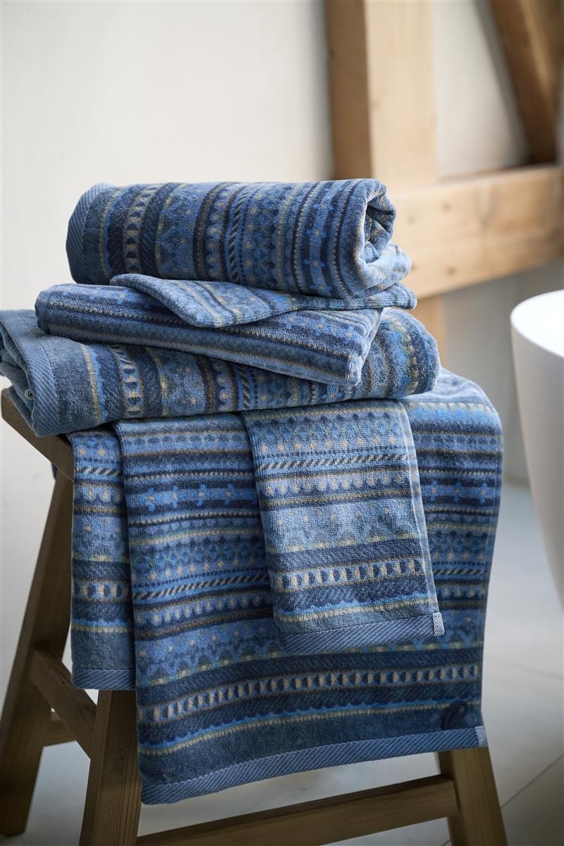 Pip Studio Geometric Print -washandje- 16 x 22 cm - Dark Blue 325868