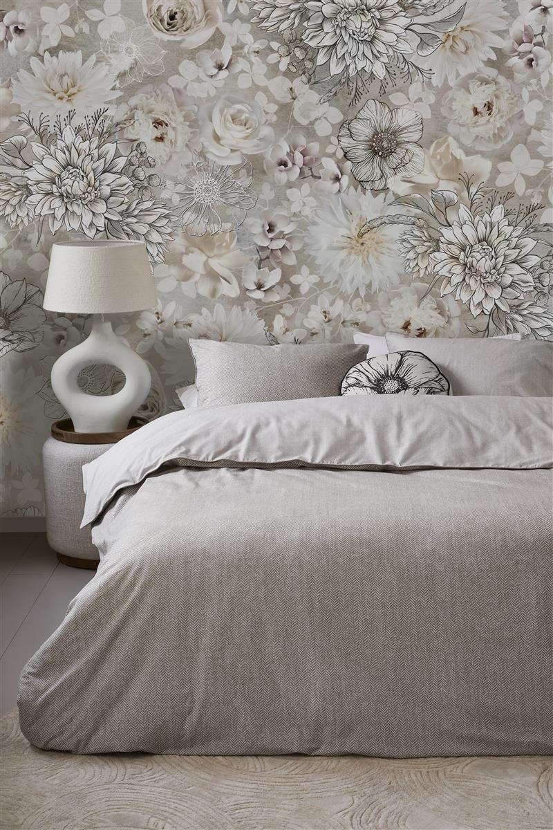 DE zo/ Riviera Maison dekbedovertrek Chevron Weave - 155 x 220 cm - Sand 325997 (duitse maat!)