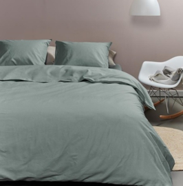 Ambiante Cotton Uni dekbedovertrek- 140 x 200/220 cm - Green 223027 @
