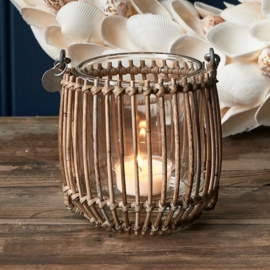 Waxinelichthouder Rustic Rattan Vertical Weave 446760