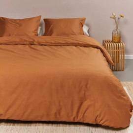 oranje Ambiante Cotton Uni dekbedovertrek - 240 x 200/220 cm - Orange  222989#