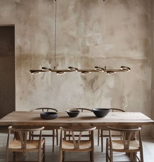 Apriro 8 lichts hanglamp Donker messing