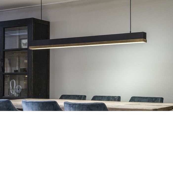 Simfano met licht eiken rand Mat zwart