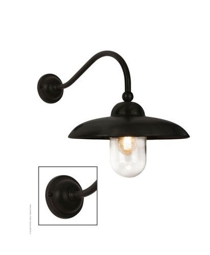 Lucco buiten/wandlamp Zwart/bruine finish Frezoli