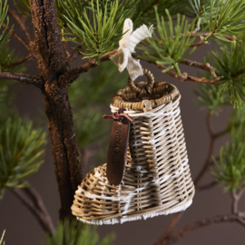 Rustic Rattan Ski Boot Ornament (afm 6x10x12 cm) 599250