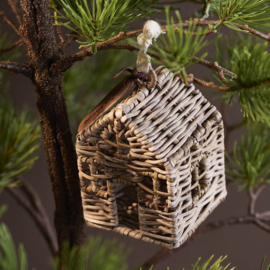 Rustic Rattan House Ornament (afm 8,5 x 12 cm) 599280  (Pre order)