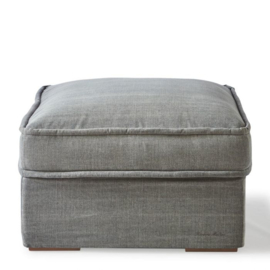 Metropolis Footstool 80x80 cm, washed cotton, grey Riviera Maison 3724002