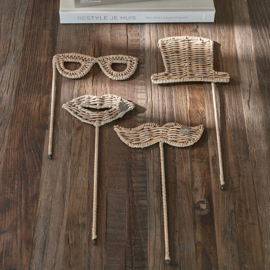 Rustic Rattan Photobooth Glasses Riviera Maison 474350