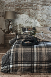 DE Riviera Maison dekbedovertrek Cozy Check - 155 x 220 cm - Brown 248366 @!