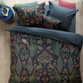 278635 Pip Studio Pavoni Dekbedovertrek Dark Blue 260x200/220 cm – Blauw Luxe Katoen, Dubbelzijdig Vogel- en Bloemenprint