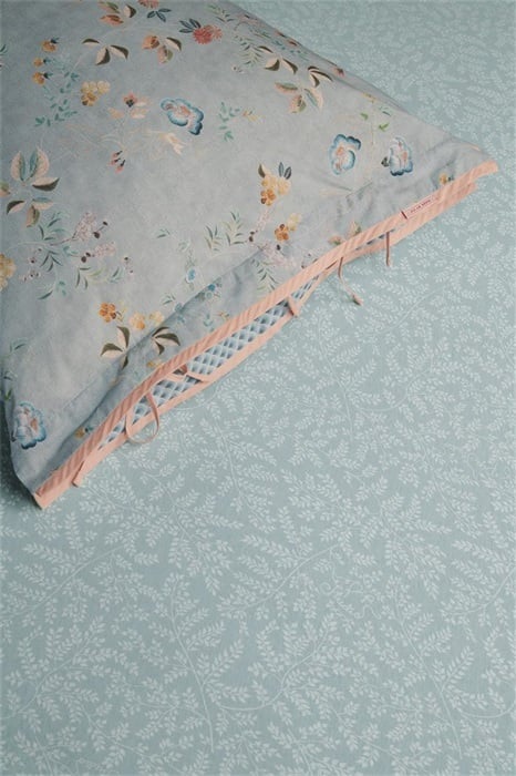 Pip Studio Leafy Fitted Sheet - 100 x 200/220 cm - Blue Grey 236650