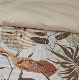 a/ Riviera Maison dekbedovertrek Sunset Leafs - 155 x 220 cm - Brown 257259