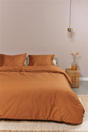 Ambiante Cotton Uni dekbedovertrek- 140 x 200/220 cm - Orange 222987 @