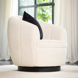 Fauteuil The Countess Swivel, White Sand, Bouclé riviera maison