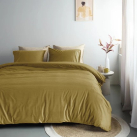 Ocker Ambiante Bettbezug Velvety - 140 x 200/220 cm + 1x 60 x 70 cm - Ochre 333261