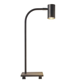 Tubino tafellamp Mat zwart met kap zwart/bruine finish