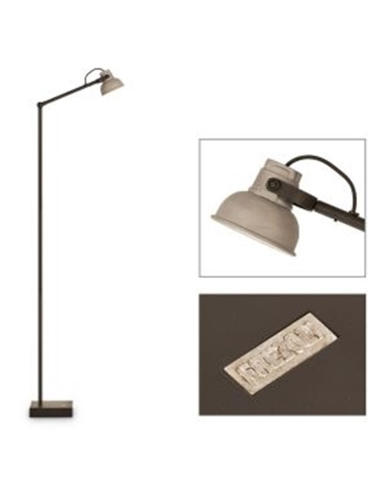 vloerlamp Mazz Tierlantijn met aluminium kapje en led lampje